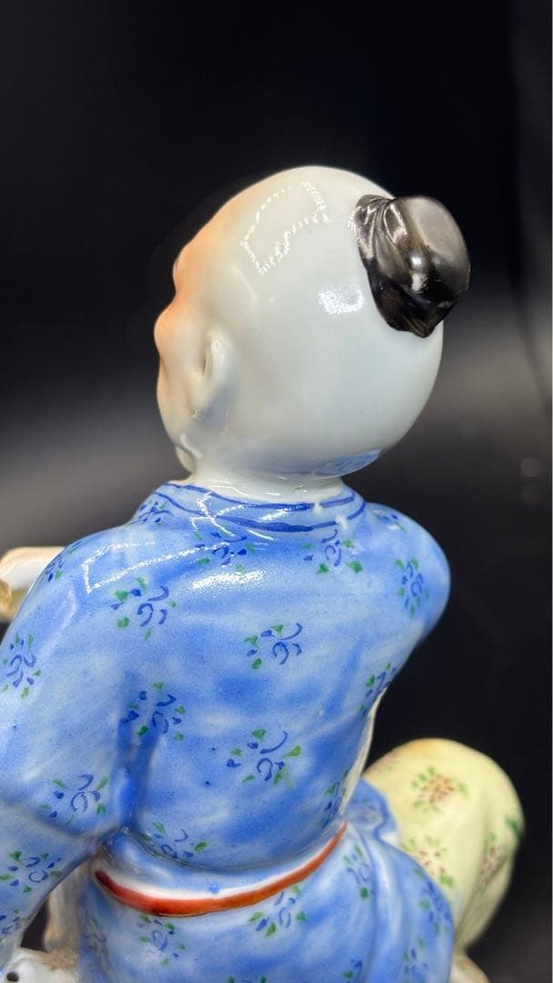 中国美術 中国古玩 色絵陶人形 陶器人形 高さ25cm 置物 オブジェ 古董品