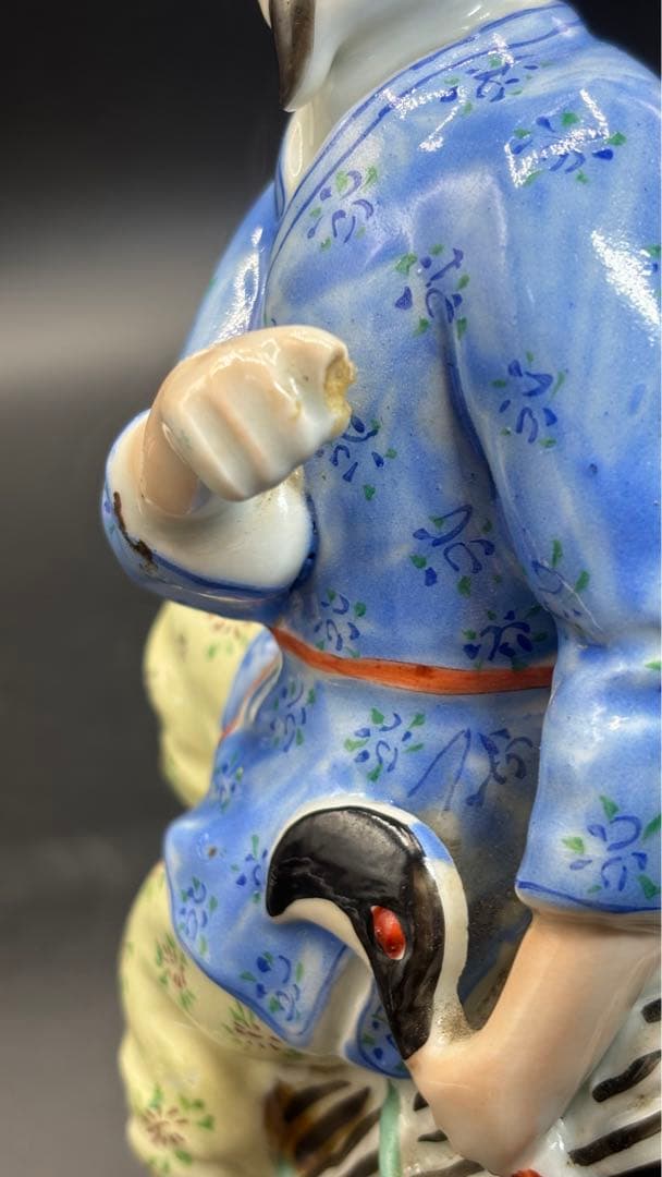 中国美術 中国古玩 色絵陶人形 陶器人形 高さ25cm 置物 オブジェ 古董品