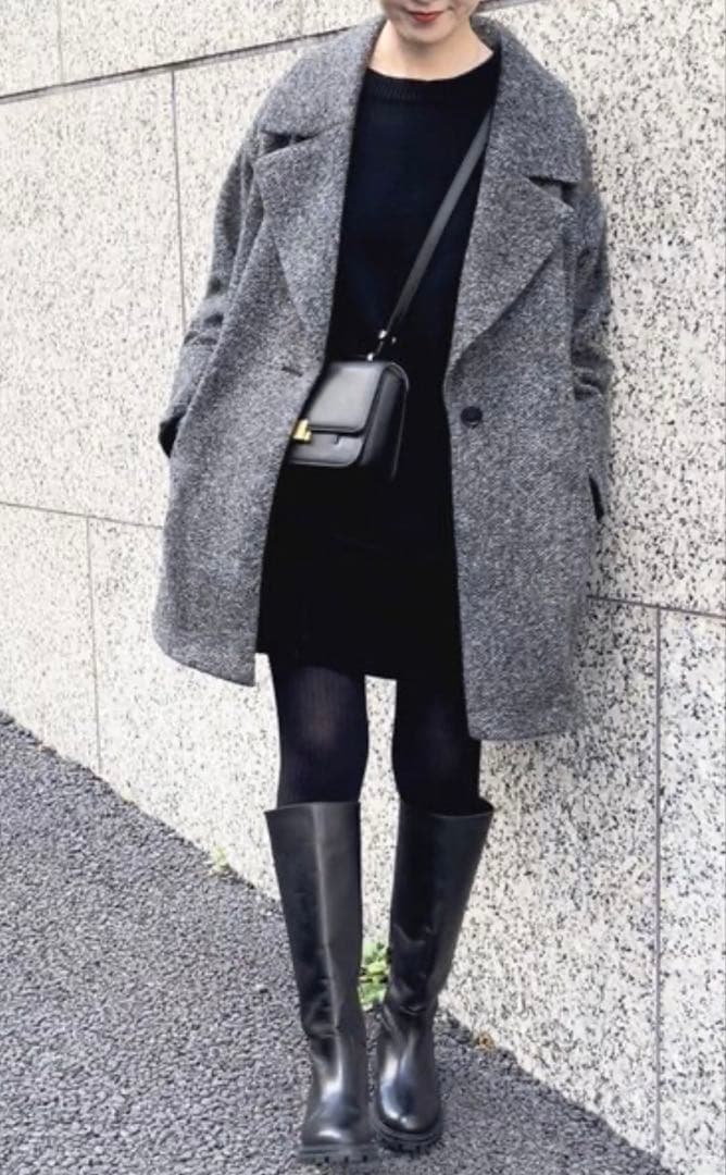 spick&span Wスライバーヘリンボーンミドルコート