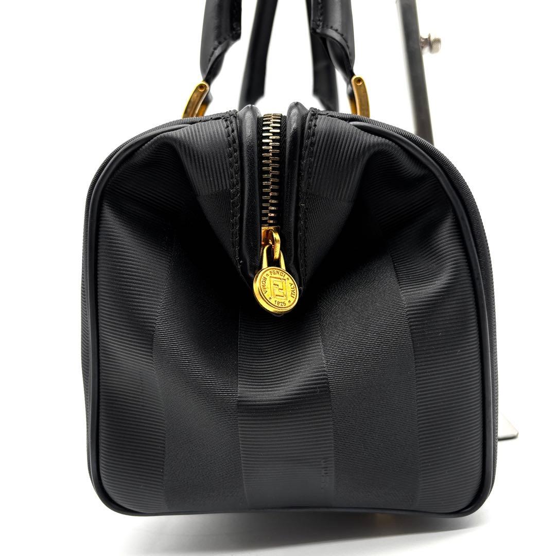 【未使用級】フェンディ ペカン ミニボストン 2way ナイロン レザー 黒