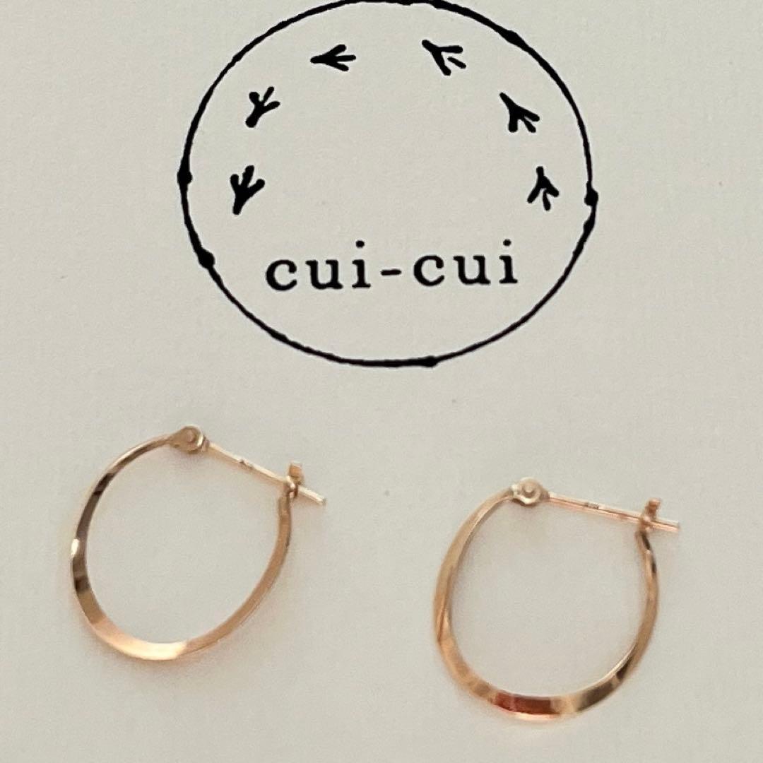 cui-cui K10YG ピアス　ゴールド フラット スナップ フープ