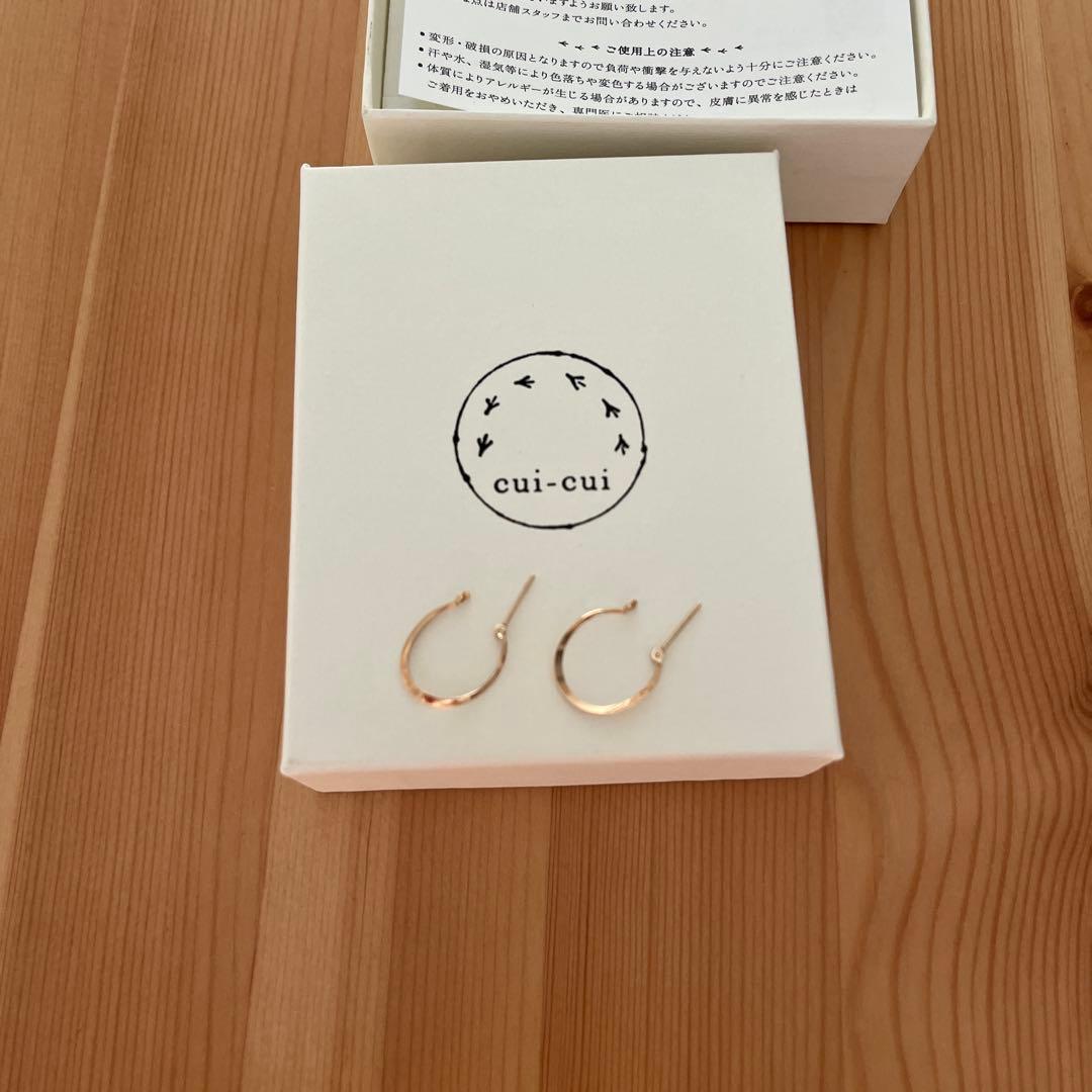 cui-cui K10YG ピアス　ゴールド フラット スナップ フープ