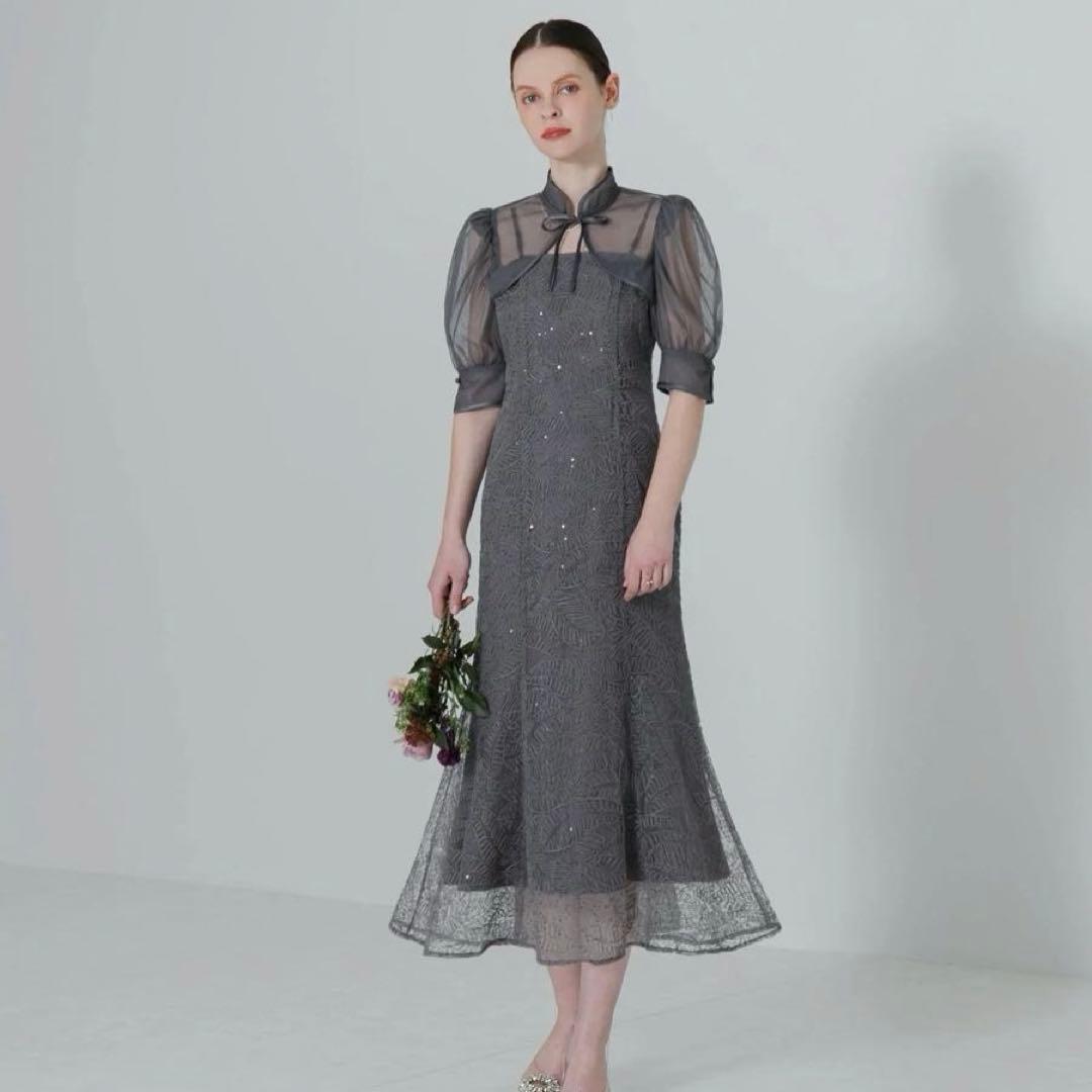 Leja スパンコールボタニカルマーメイドボレロ2wayワンピースドレス　結婚式