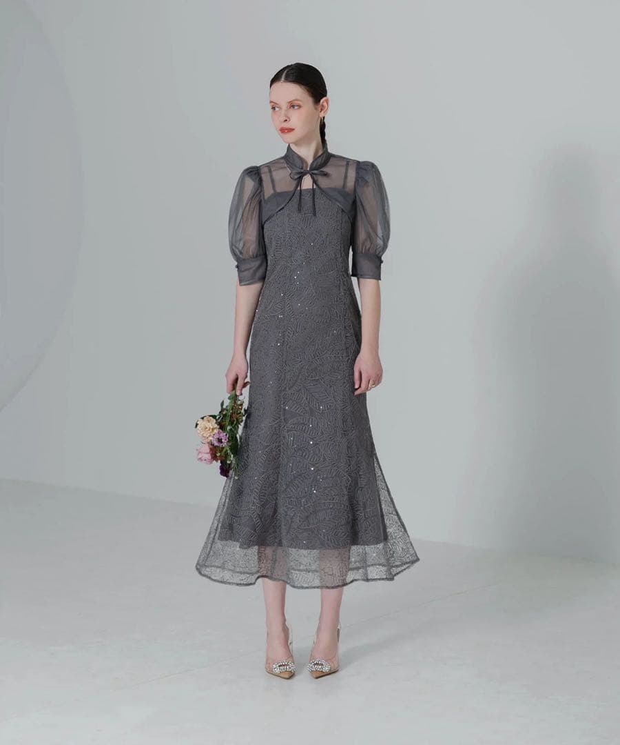 Leja スパンコールボタニカルマーメイドボレロ2wayワンピースドレス　結婚式