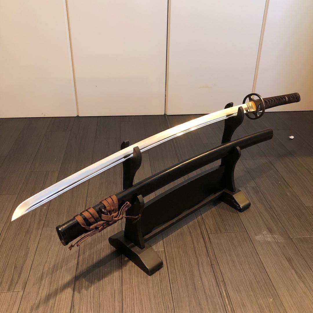 高級模造刀　高級居合刀　樋入り刀身　優波紋　亜合金刀身　名刀　居合刀　茶拵え