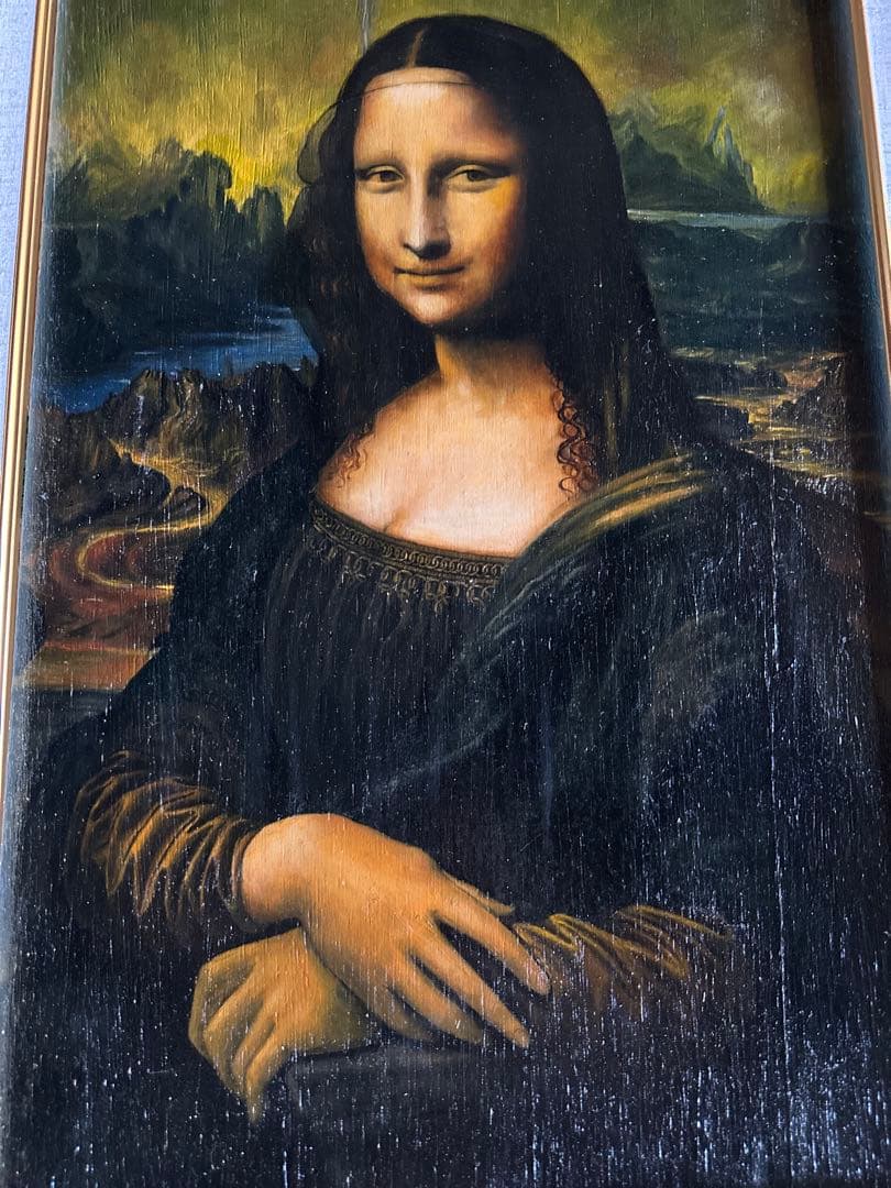 モナリザ　レプリカ　額縁　額装　額掛け　レトロ　インテリア　貴重　希少　未使用品