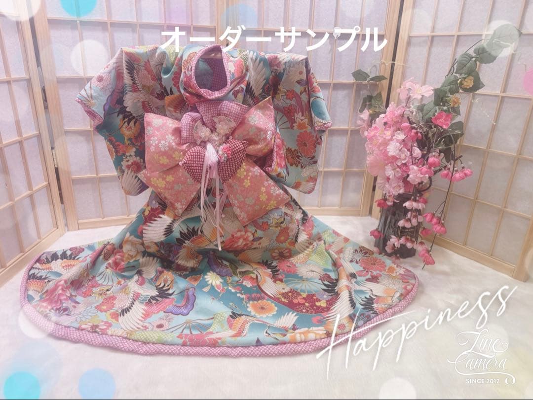 B392.pon2pan2☆オーダー☆犬お着物☆犬お引きずりお着物☆2ウェイ