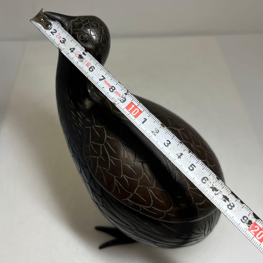 古銅　ウズラ香炉　木箱付　1345g/高さ約21㎝　東Y7-0626⭐︎2Fトカエ
