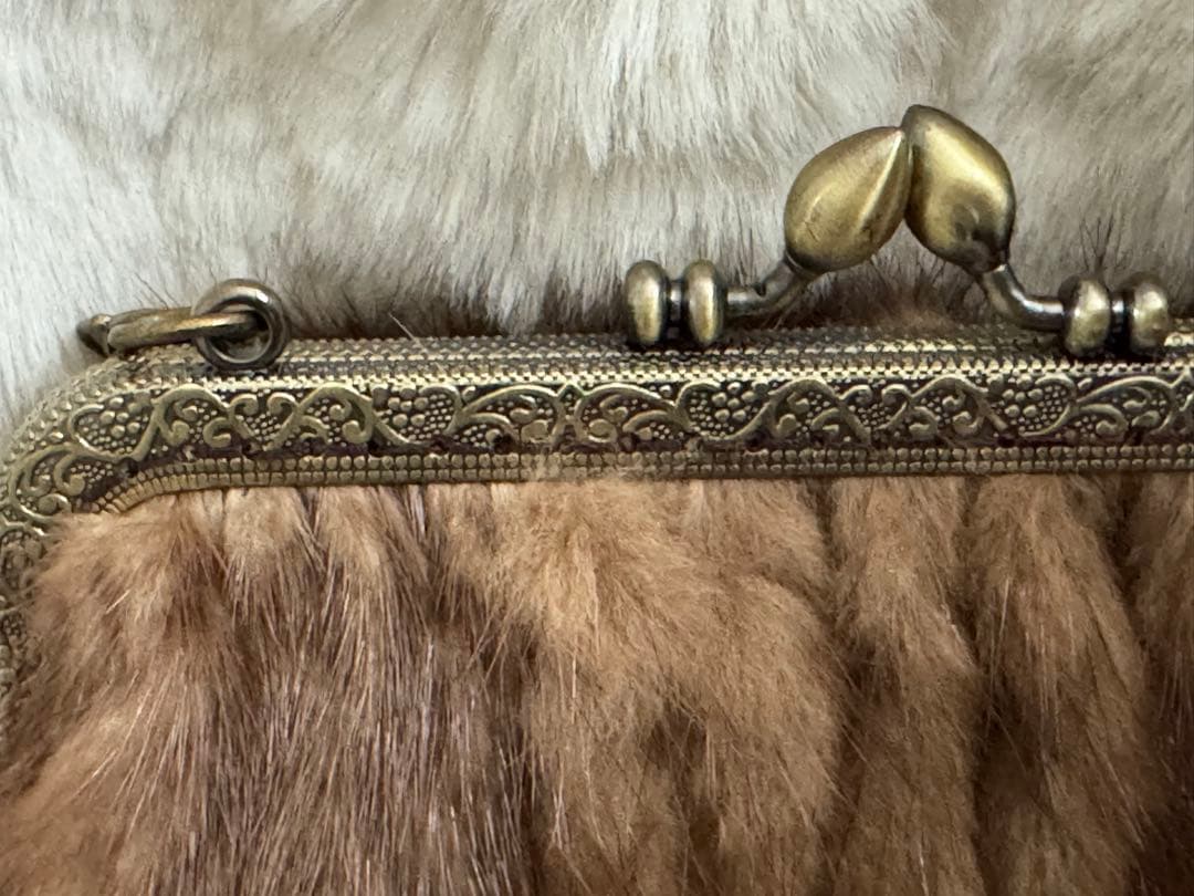 未使用/リアルブラウンミンクファー♪ショルダーバッグ