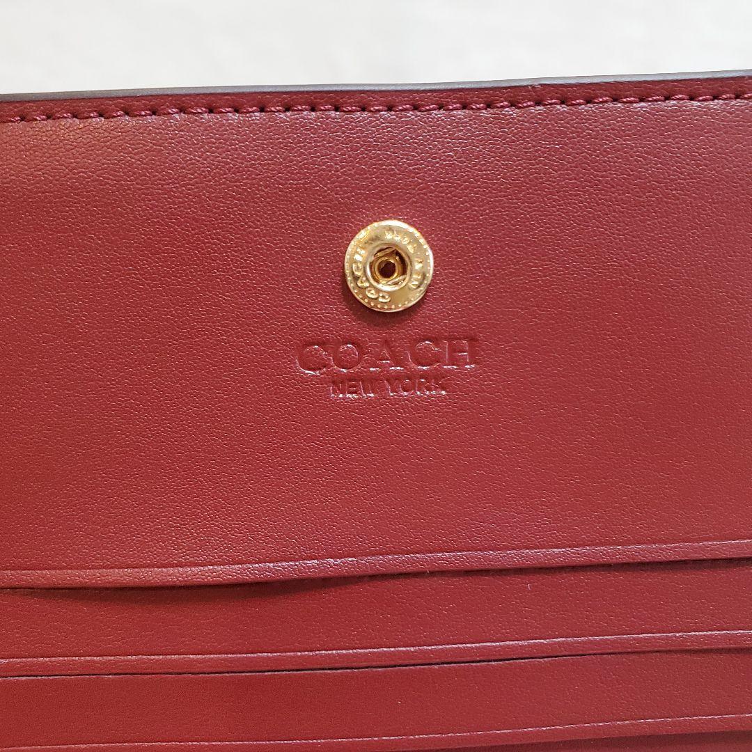 COACH コーチ　新品未使用　ミニスナップウォレット　チェリー　シグネチャー