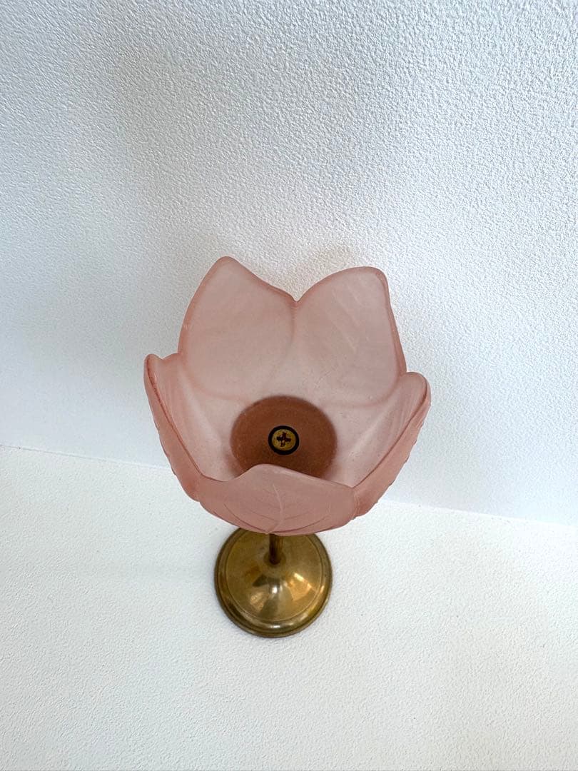 チューリップ型ガラススタンドランプ　キャンドルホルダー　フラワーベース