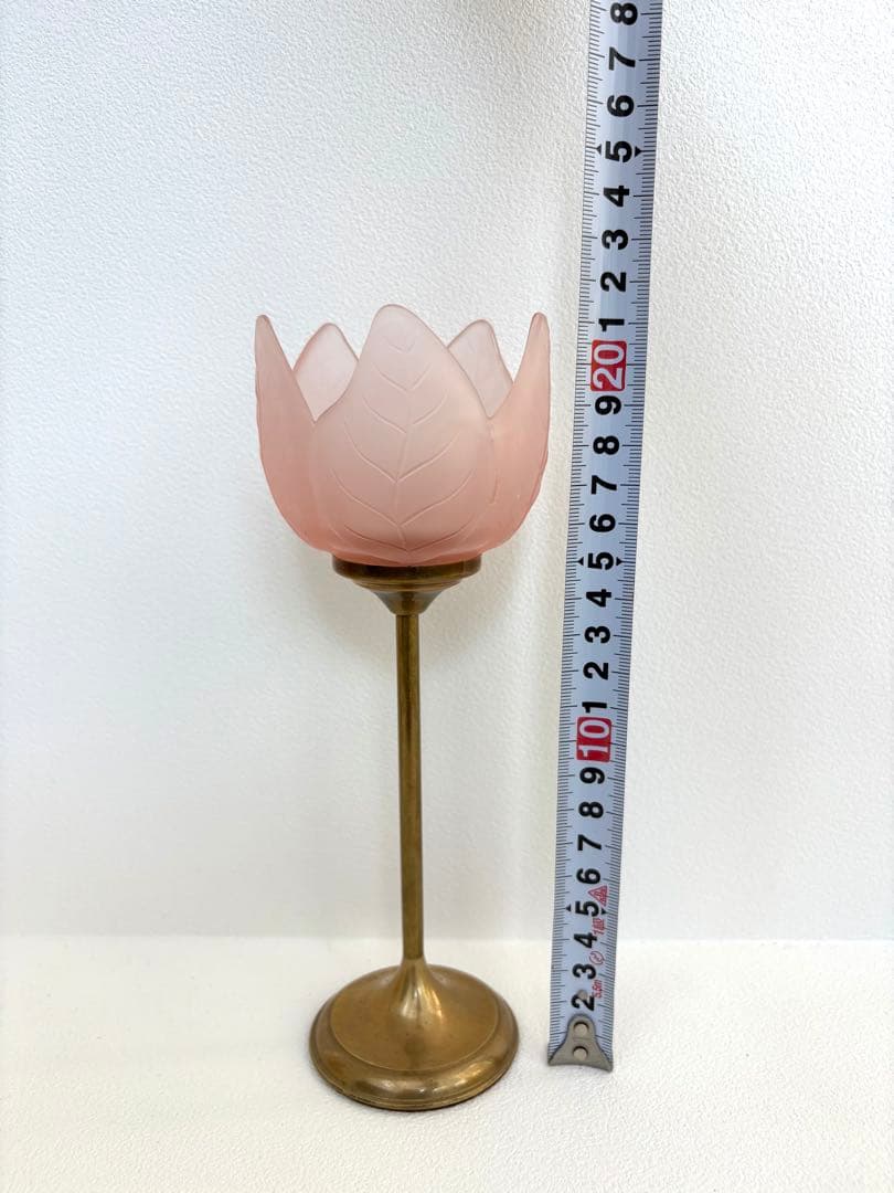 チューリップ型ガラススタンドランプ　キャンドルホルダー　フラワーベース