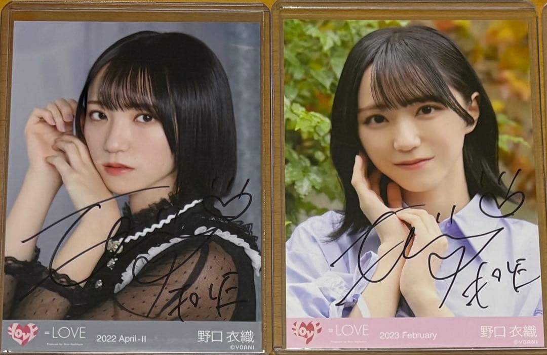 し*い様 イコラブ 生写真 直筆 野口衣織 2枚セット