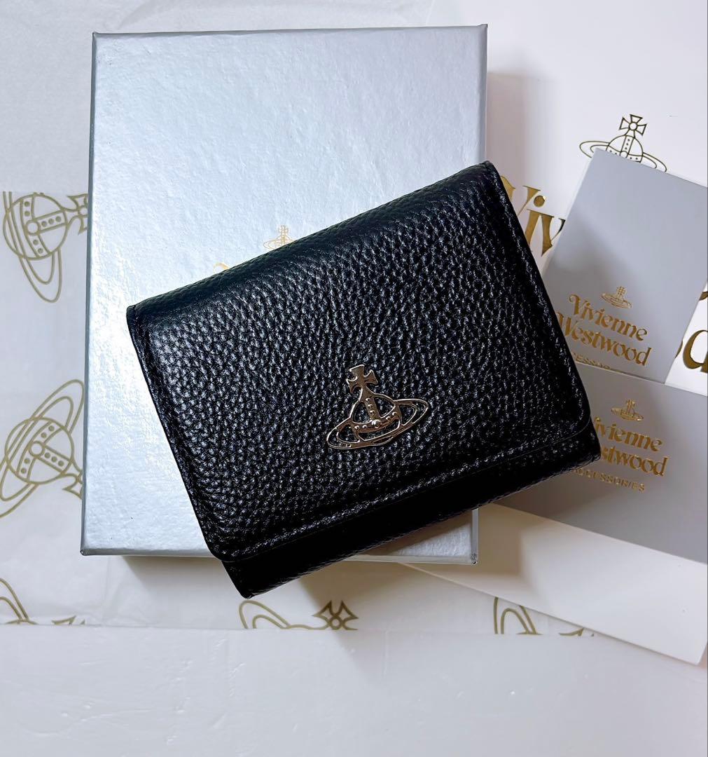 【ショッパー付き】新品 ヴィヴィアン・ウエストウッド　三つ折り財布 ブラック