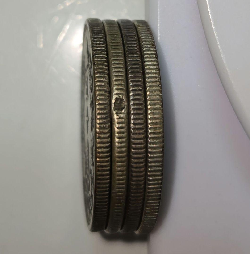 竜50銭銀貨4枚 明治