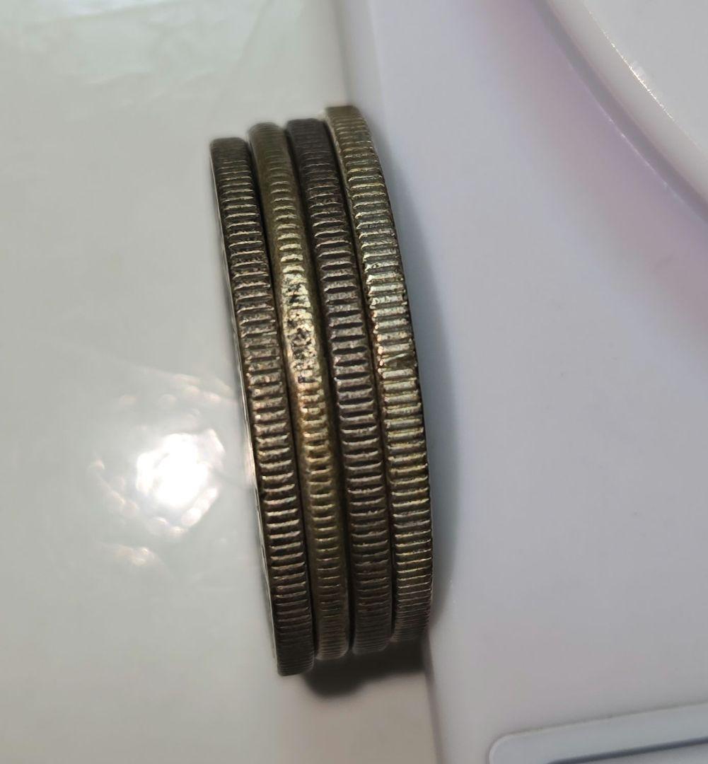 竜50銭銀貨4枚 明治