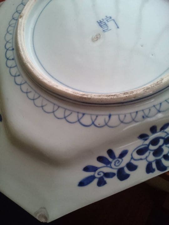 古伊万里　染付　角皿　江戸後期