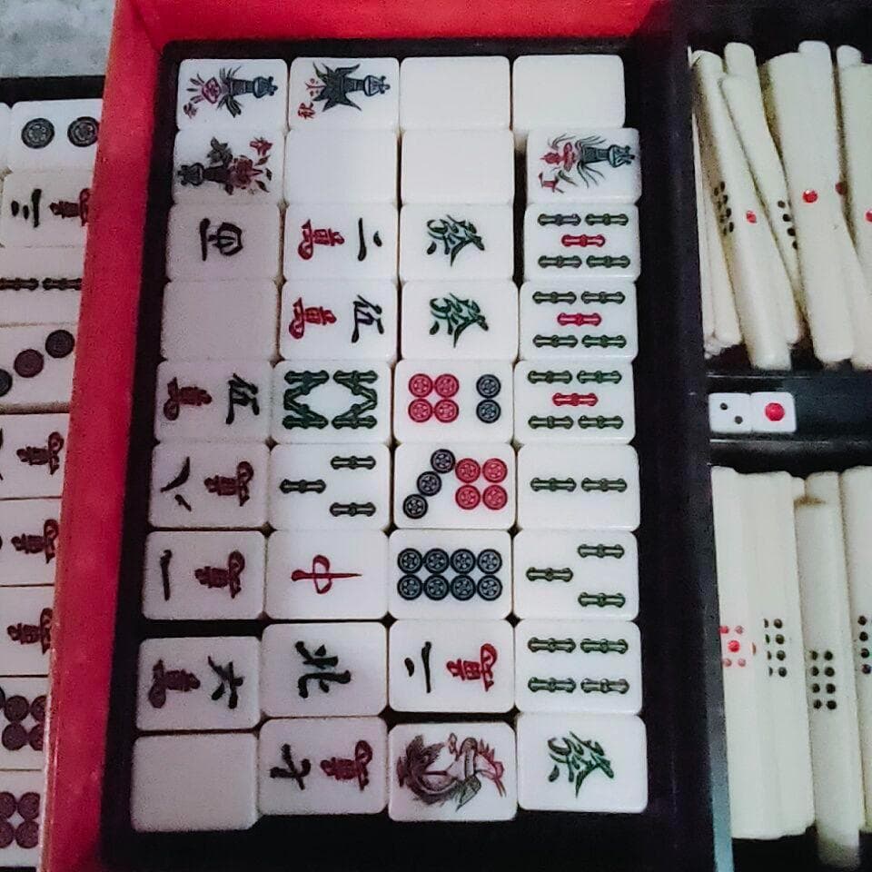 麻雀牌★ マージャン 昭和レトロ セット 中古 レア 廃盤