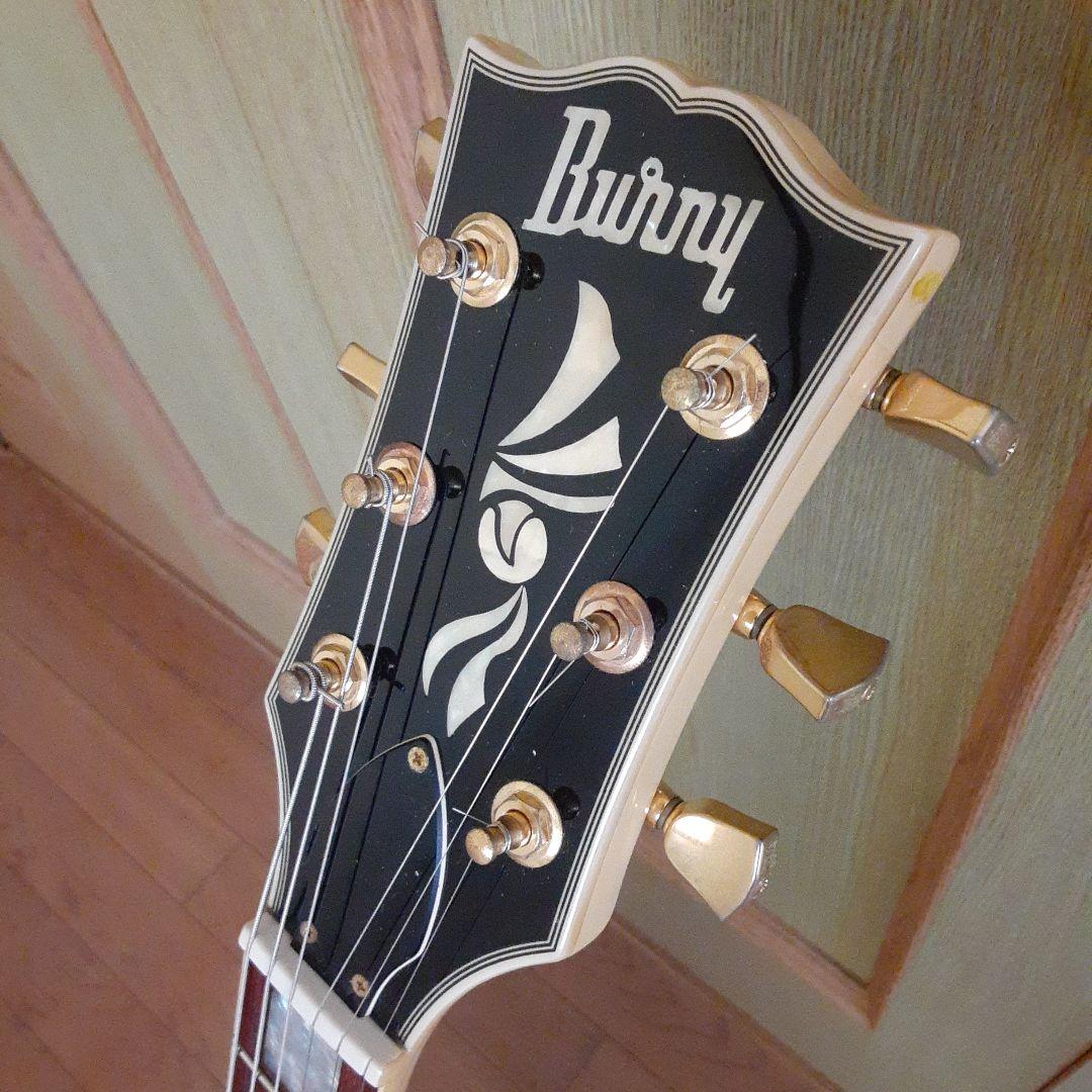 渋色　Burny レスポールエレキギター アイボリー　タッチペンあり