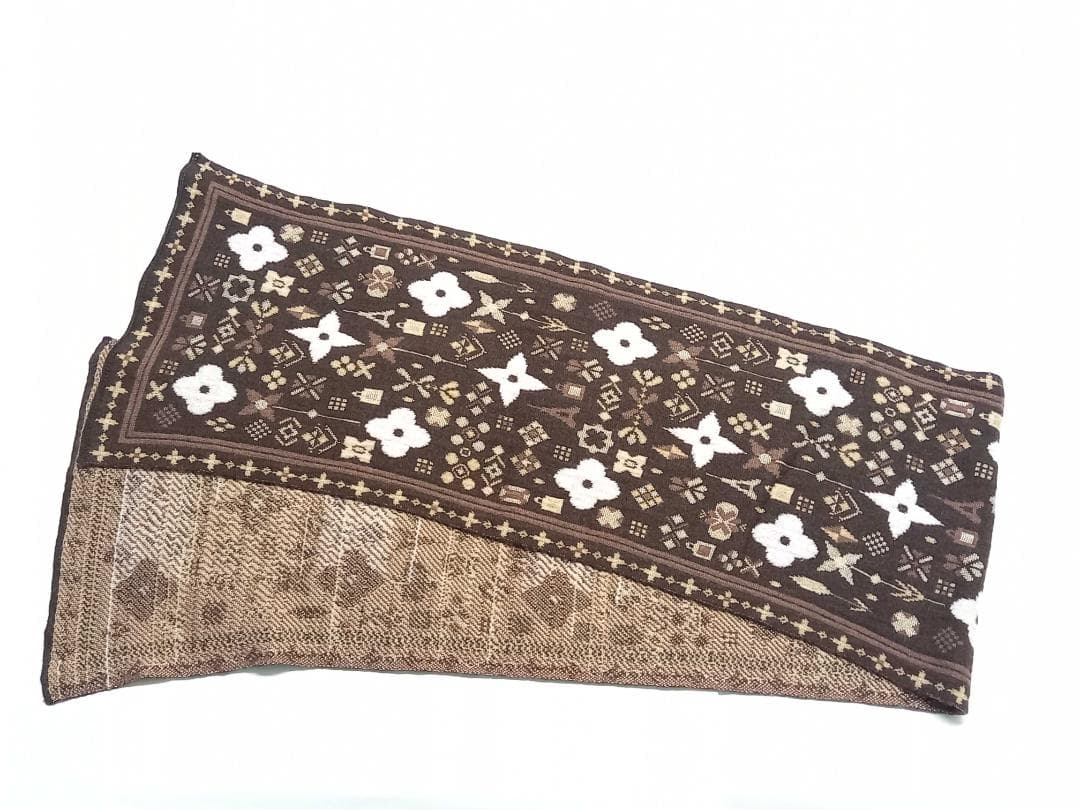 LOUIS VUITTONイタリア製総柄マフラー ウール×ビスコース410477