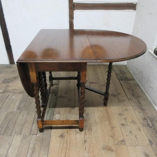 イギリス製 アンティーク 家具 ゲートレッグテーブル ツイスト 英国 6976d