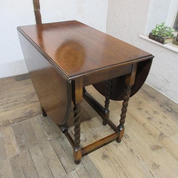イギリス製 アンティーク 家具 ゲートレッグテーブル ツイスト 英国 6976d