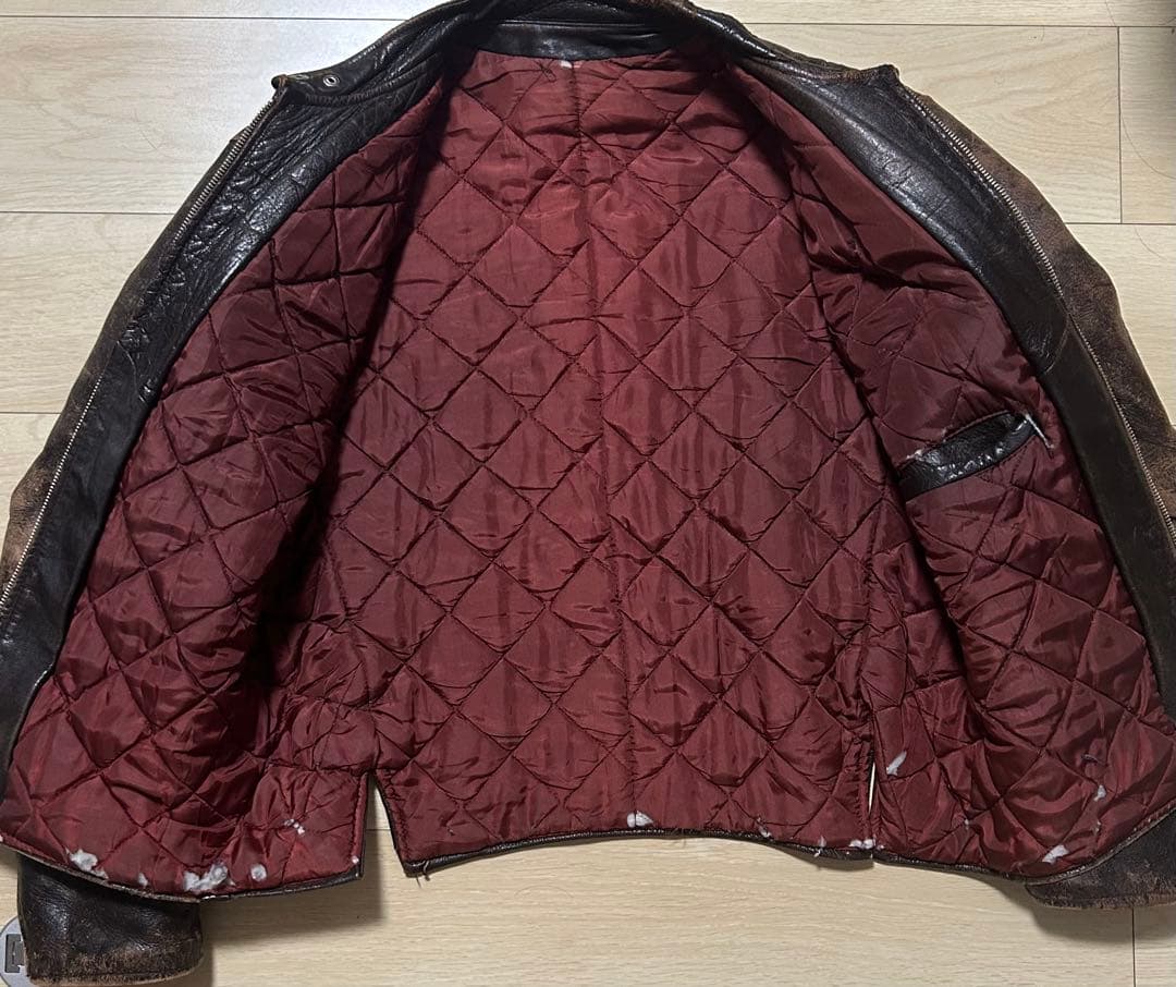 60s レザージャケット　シングルライダース　短丈　バイカー