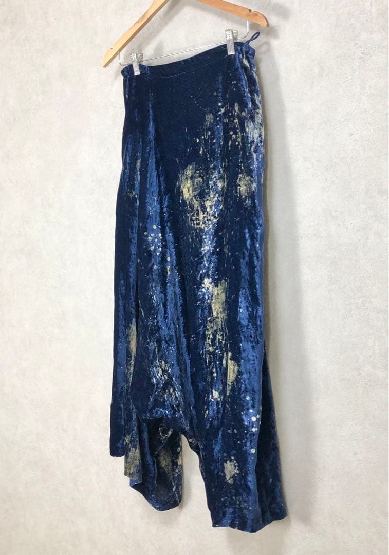 Y's ワイズ 2019SS ベロア サルエルワイドパンツ ネイビー