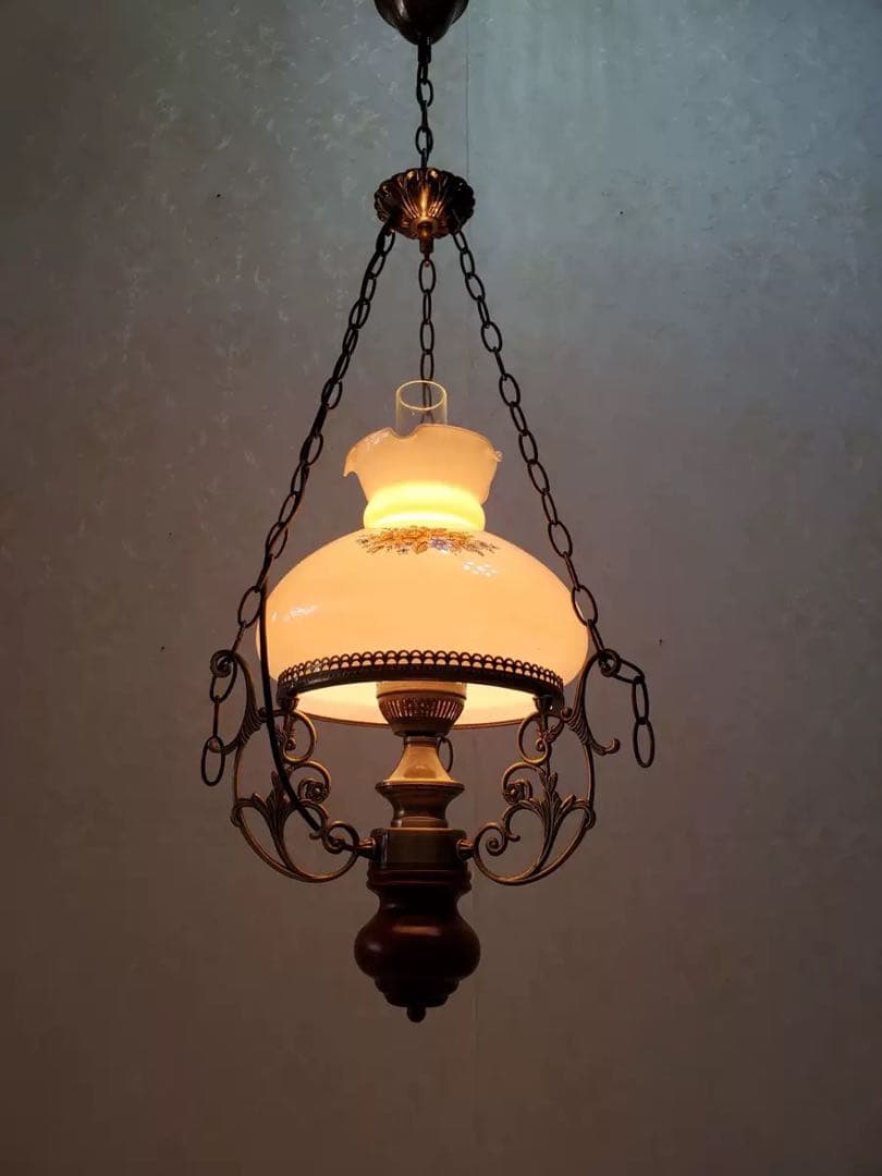 n*1様 ヴィンテージ花柄ペンダントライト