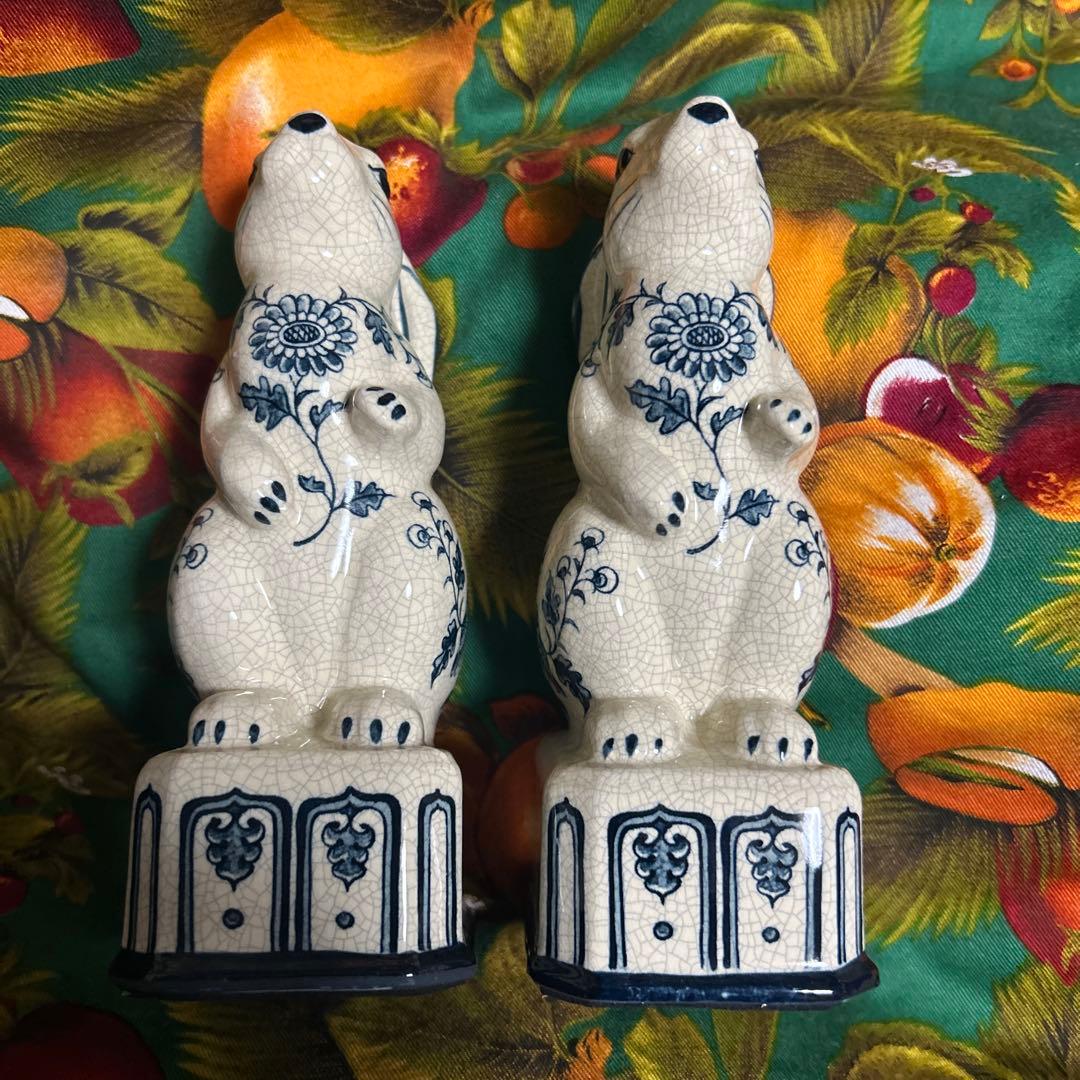 ★超お得★うさぎの置物　陶器　古道具　2個セット　ヴィンテージ　美品 激レア