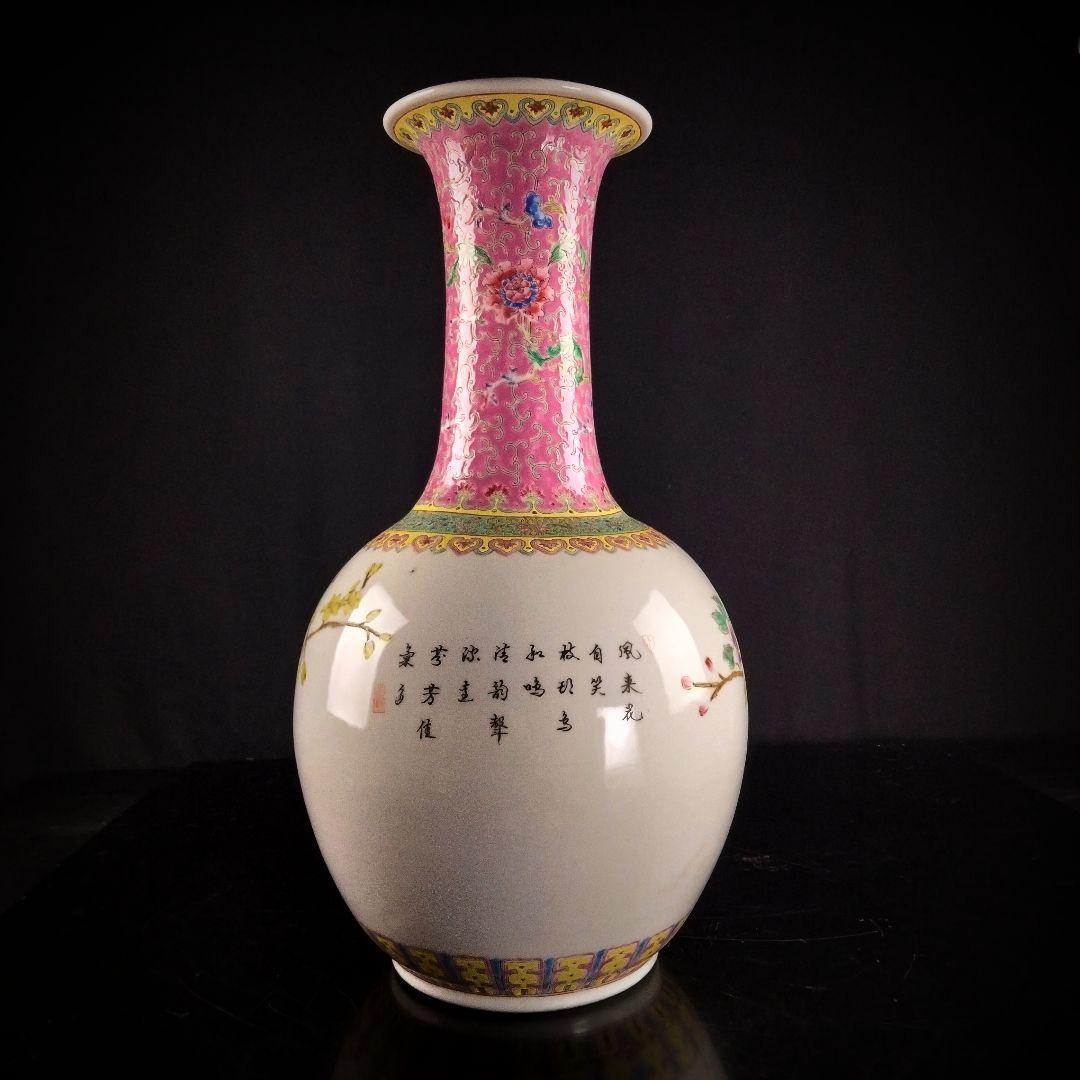 Ｘ291　時代品　中国粉彩花瓶　特大作品