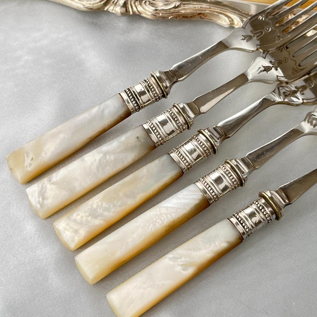 【ATKIN BROS】【白蝶貝】カトラリーセット ナイフ/フォーク 10本