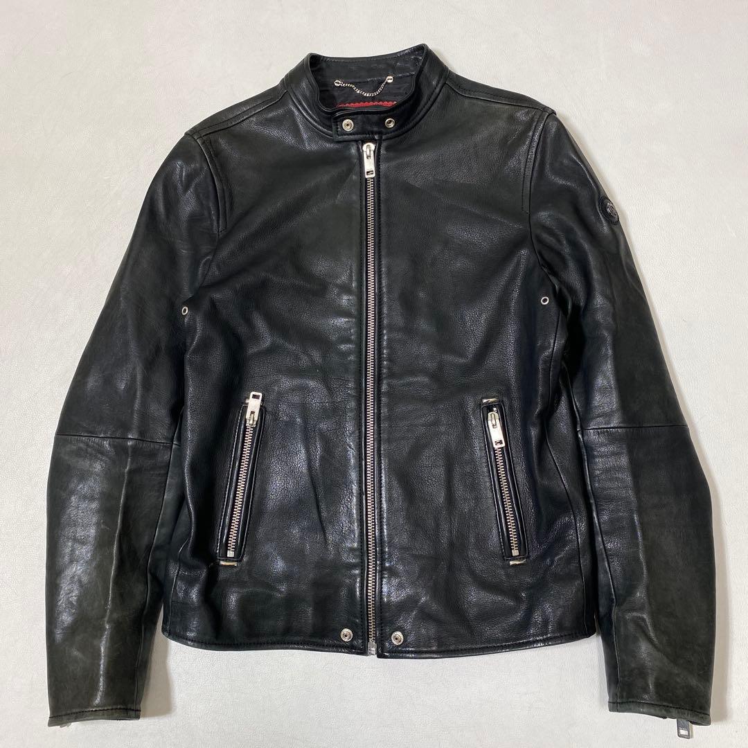 DIESEL TIMELESS 羊革 ラムレザー シングルライダースジャケット