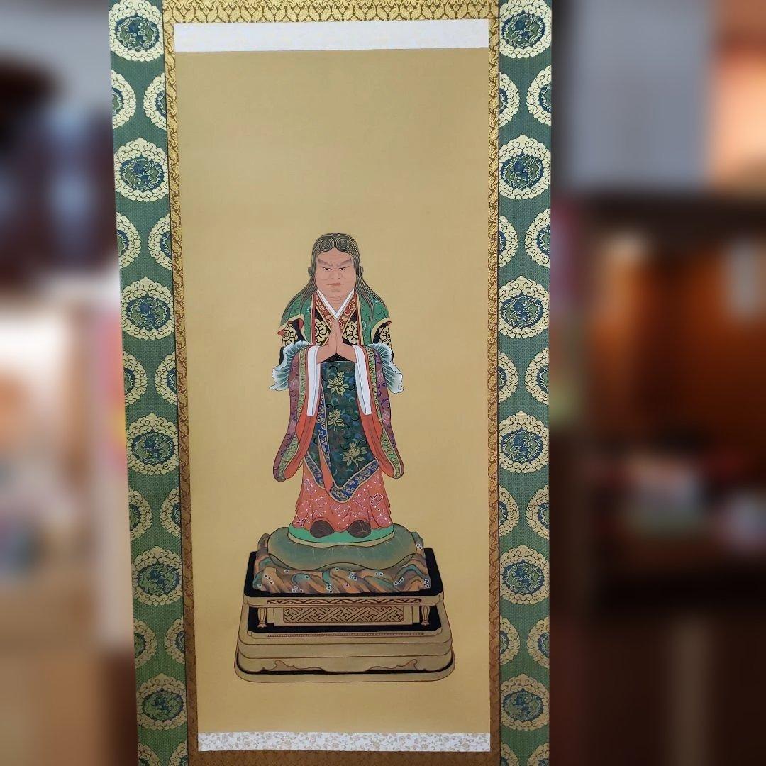 Ｂフライデー　希少　魔除け掛軸★鬼子母神図★高さ：約151cm