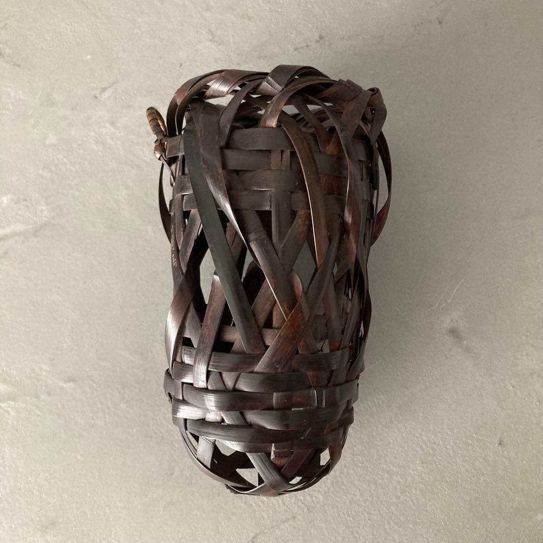 茶道具 蓑虫籠 篭花入 掛籠花入 落し付き