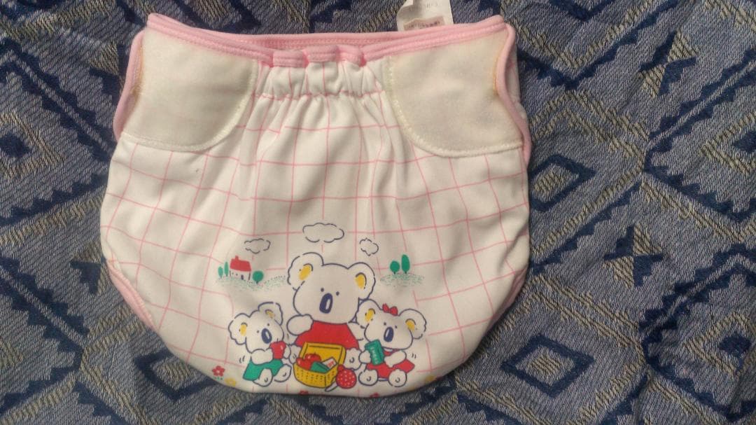 子供用おむつカバー　白ピンク　マジック　75cm　日本製　親子のコアラ柄　未使用