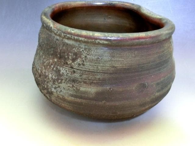 建水■古備前 陶器建水 歪み茶器 古いお茶道具 古美術 時代物 骨董品■