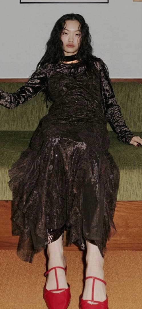 スーツ・フォーマル・ドレス ANDRESD sparkle lace velour dress