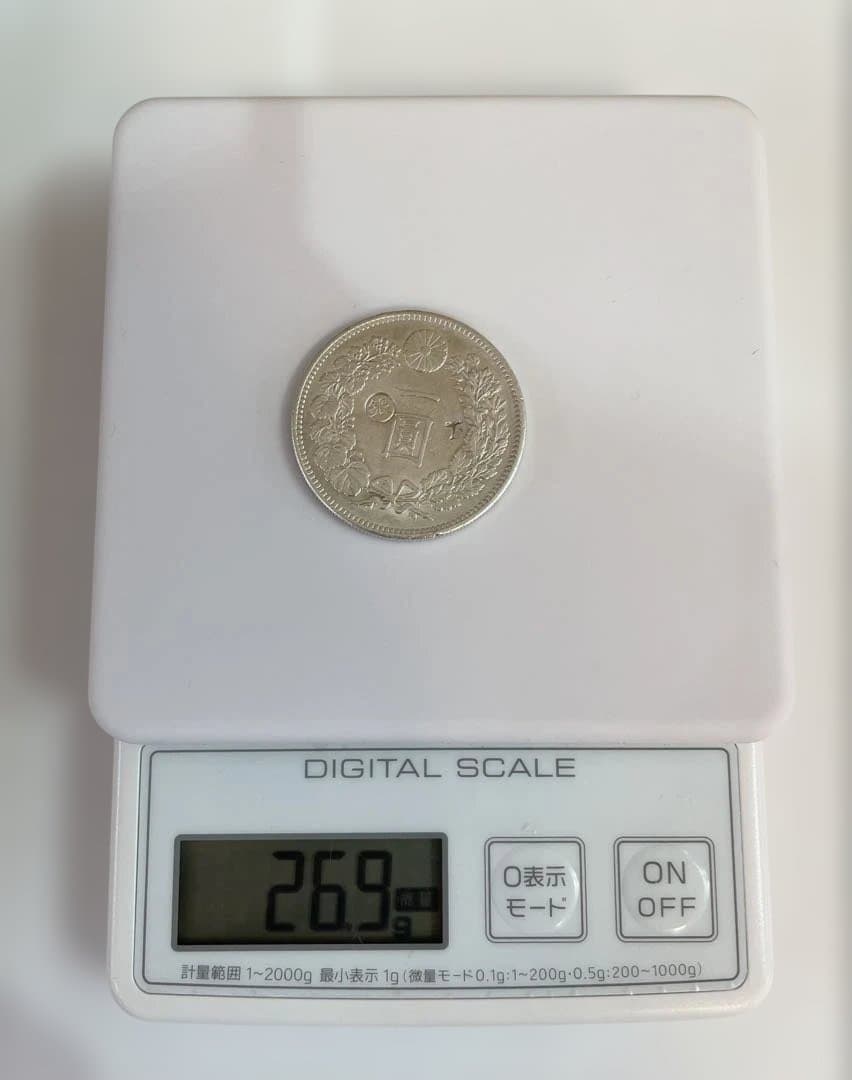 【極美品】一圓銀貨 明治29年 左丸銀 量目:26.9g 直径:38.2mm
