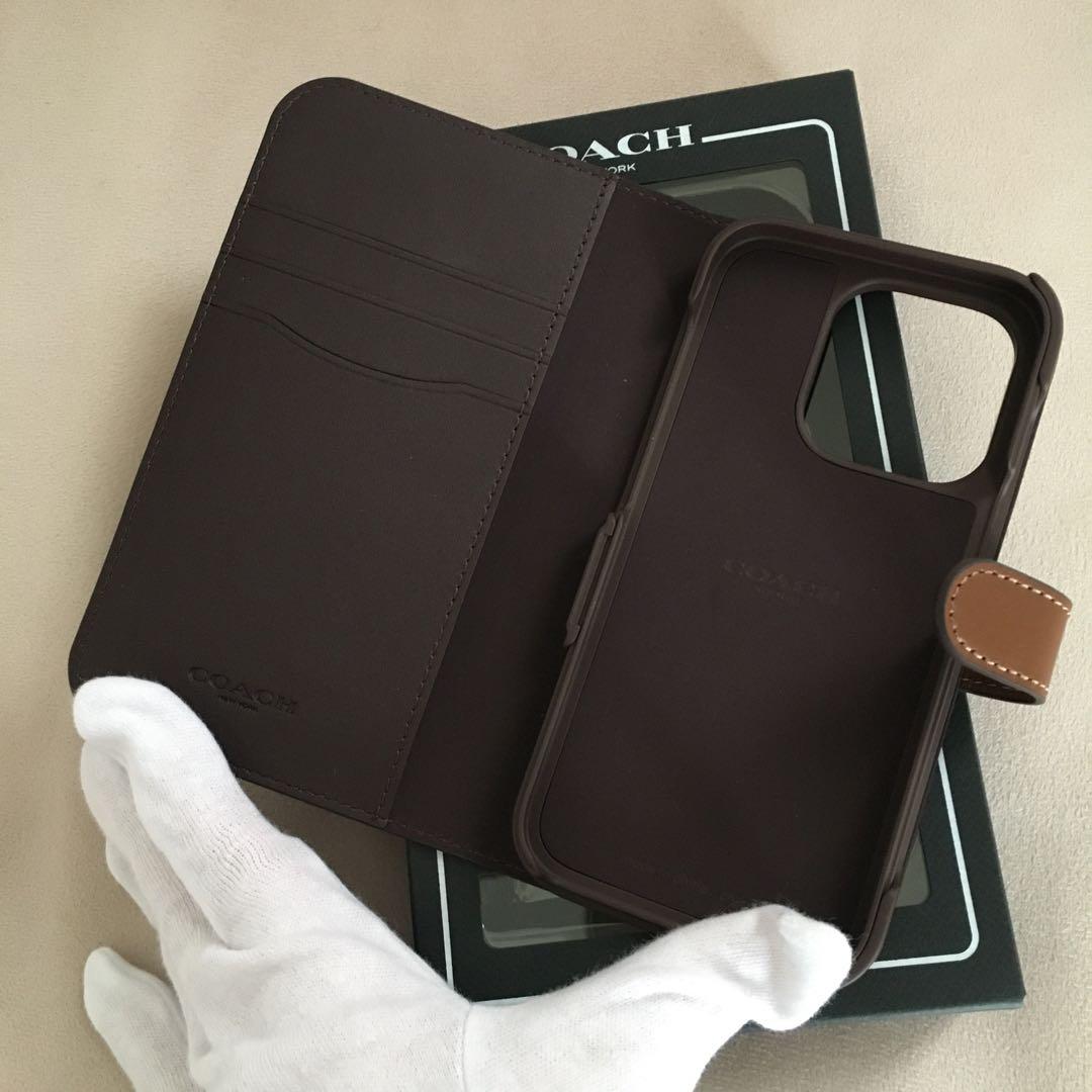 新品　コーチ COACH レザー iPhone 14Pro ケース　手帳