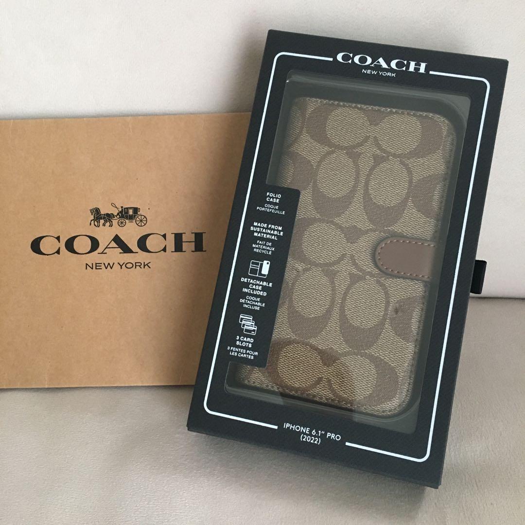 新品　コーチ COACH レザー iPhone 14Pro ケース　手帳