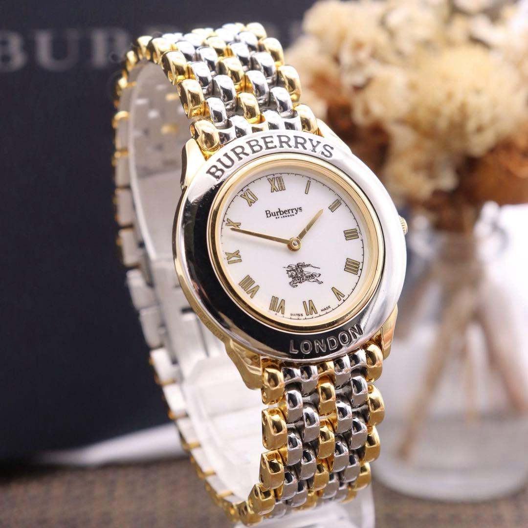 正規品【新品電池】BURBERRY 4200AG/動作品 コンビ ロゴモデル