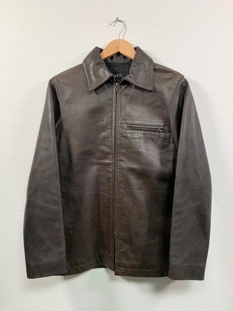 フランス製 [A.P.C.] シングルライダース レザージャケット M 牛革