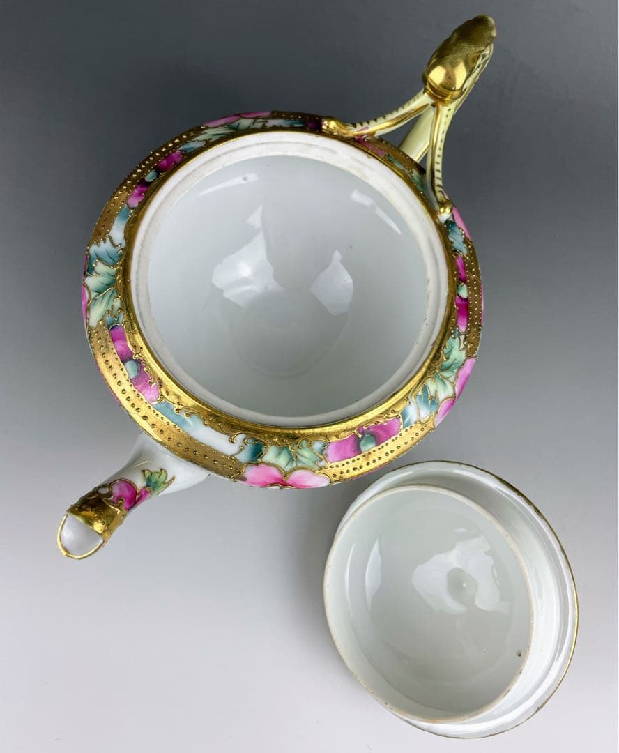 【大き目】オールドノリタケ 花紋 ティーポット アールヌーボー アールデコ