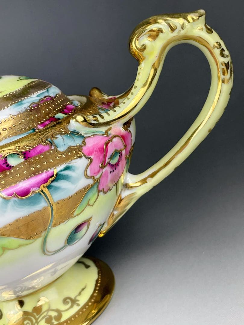 【大き目】オールドノリタケ 花紋 ティーポット アールヌーボー アールデコ