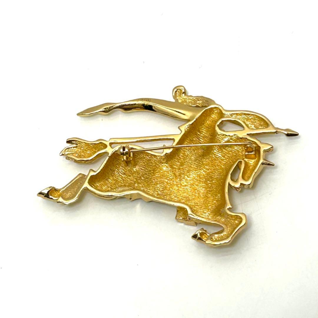 バーバリー ブローチ ゴールド ホースマーク 金 ピン ロゴ プローサム レア