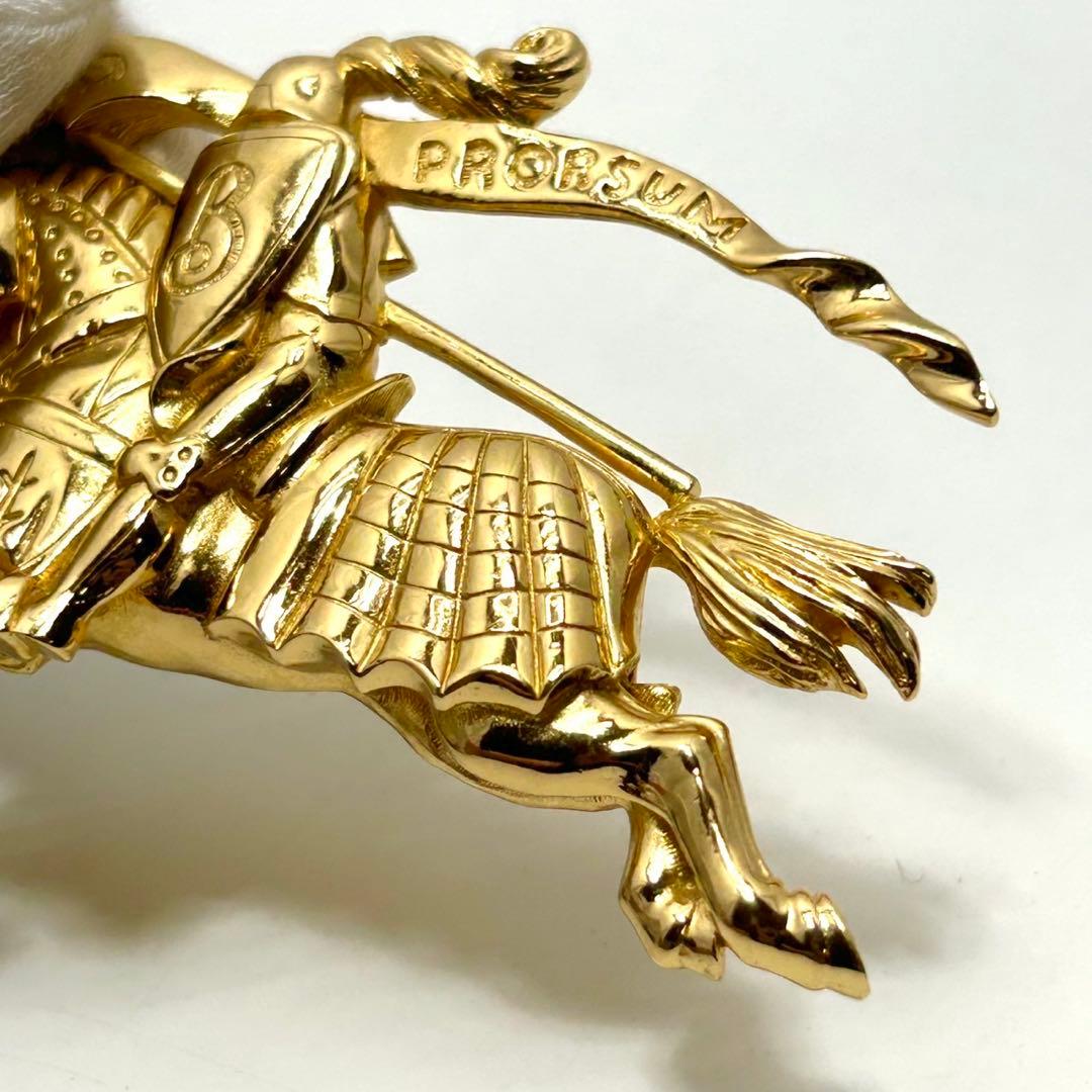 バーバリー ブローチ ゴールド ホースマーク 金 ピン ロゴ プローサム レア