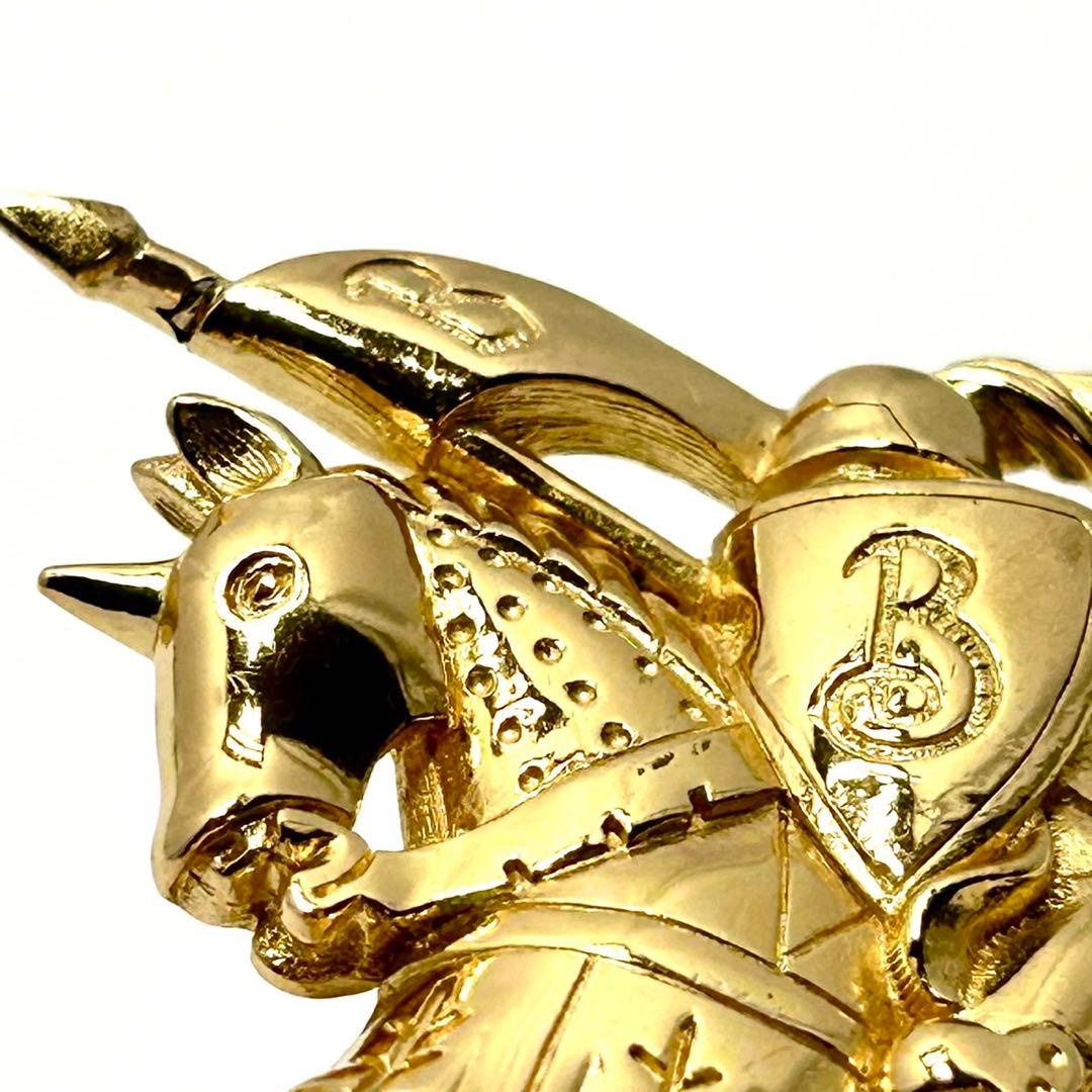 バーバリー ブローチ ゴールド ホースマーク 金 ピン ロゴ プローサム レア