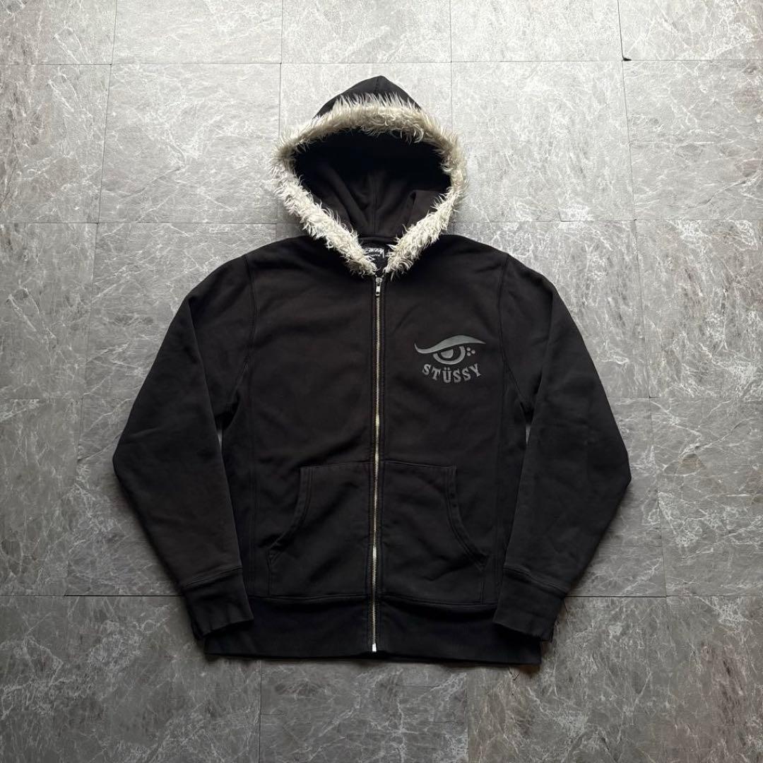 トップス 00s archive stussy far zip hoodie y2k