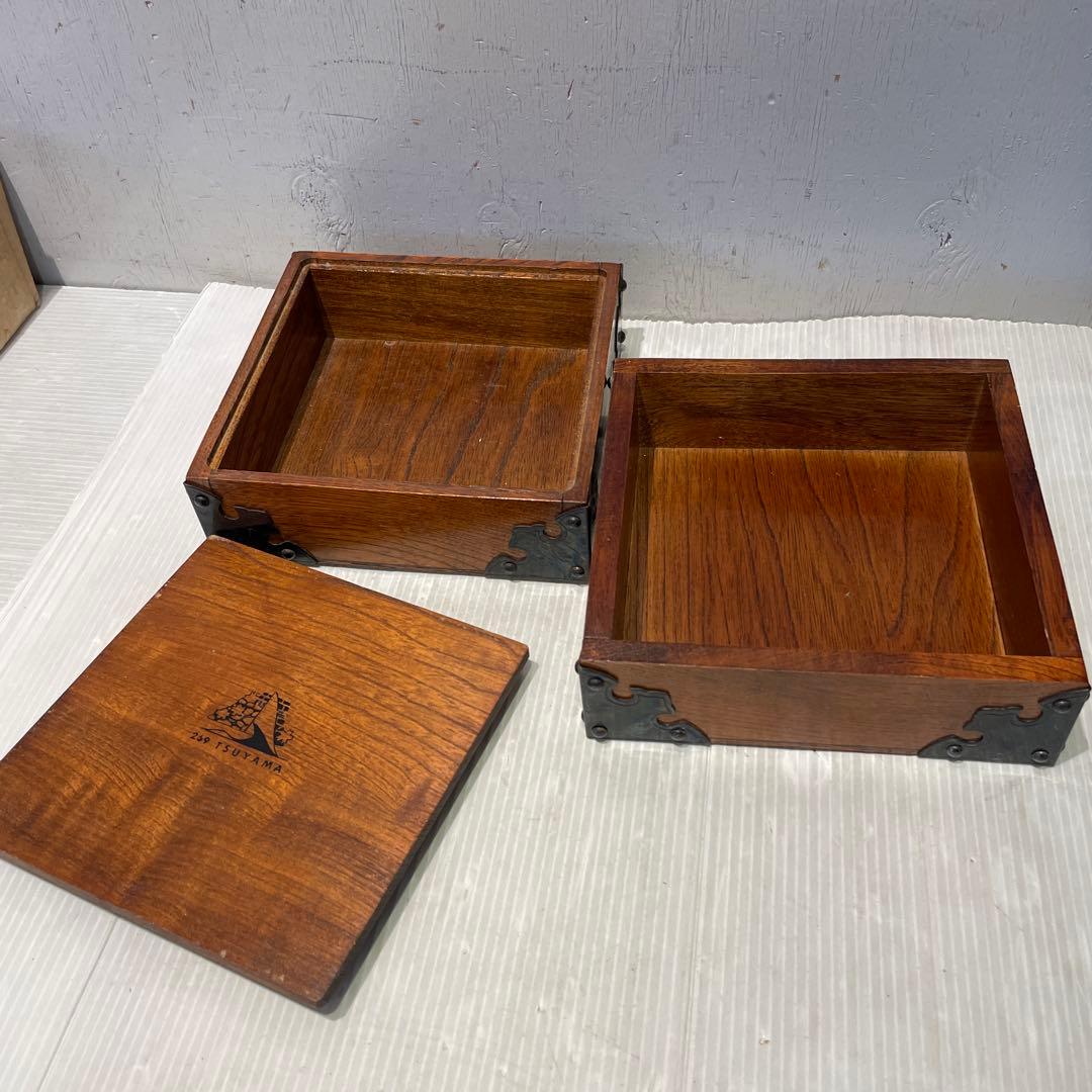 希少　古民具・骨董　立派な金具が印象的な硯箱(小引き出し、小箱、小物入れ、木箱)